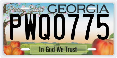 GA license plate PWQ0775