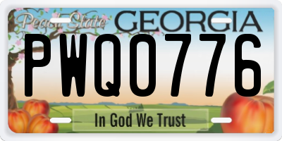 GA license plate PWQ0776