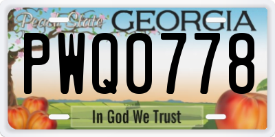 GA license plate PWQ0778