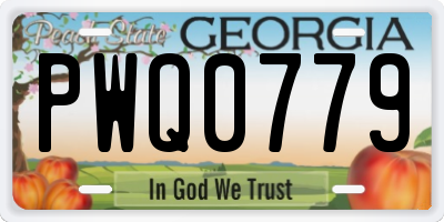 GA license plate PWQ0779