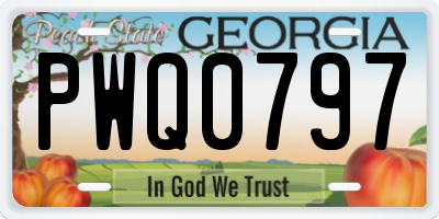 GA license plate PWQ0797