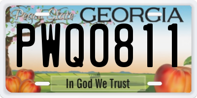 GA license plate PWQ0811