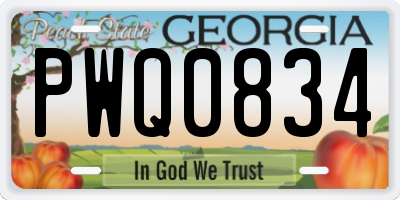 GA license plate PWQ0834