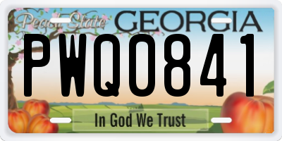 GA license plate PWQ0841