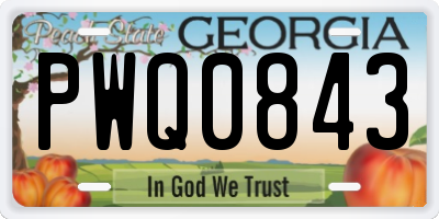 GA license plate PWQ0843