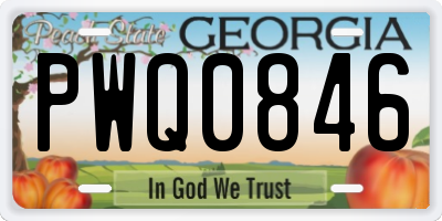 GA license plate PWQ0846
