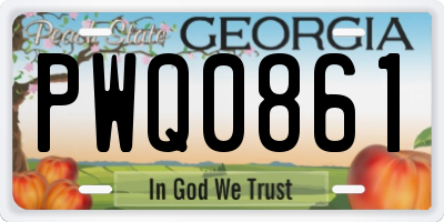 GA license plate PWQ0861