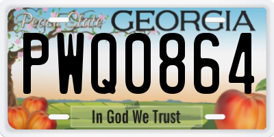 GA license plate PWQ0864