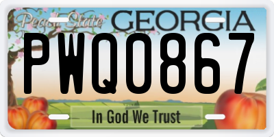 GA license plate PWQ0867