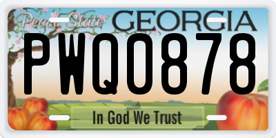 GA license plate PWQ0878