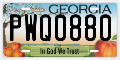 GA license plate PWQ0880