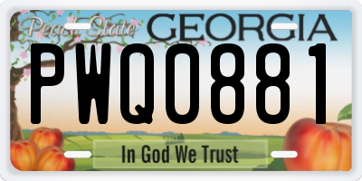 GA license plate PWQ0881