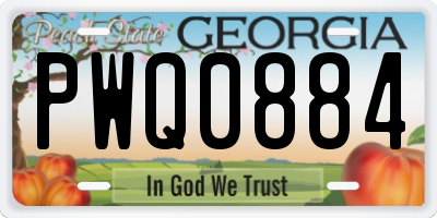 GA license plate PWQ0884