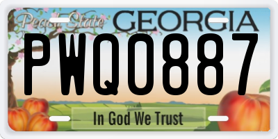 GA license plate PWQ0887