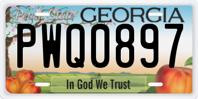 GA license plate PWQ0897