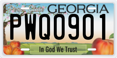 GA license plate PWQ0901