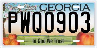 GA license plate PWQ0903