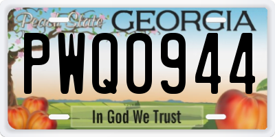 GA license plate PWQ0944