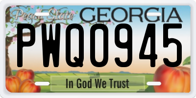 GA license plate PWQ0945