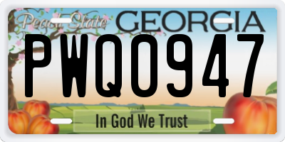 GA license plate PWQ0947