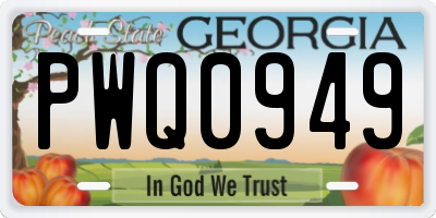 GA license plate PWQ0949