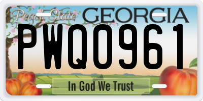 GA license plate PWQ0961