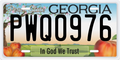 GA license plate PWQ0976