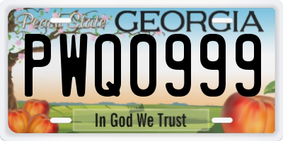 GA license plate PWQ0999