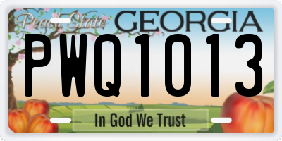 GA license plate PWQ1013