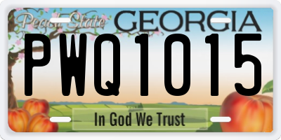 GA license plate PWQ1015