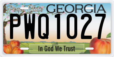 GA license plate PWQ1027