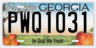 GA license plate PWQ1031