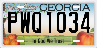 GA license plate PWQ1034