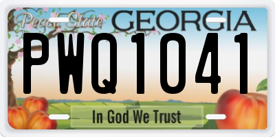GA license plate PWQ1041