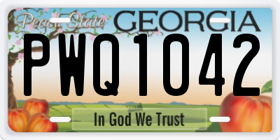 GA license plate PWQ1042