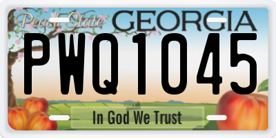 GA license plate PWQ1045
