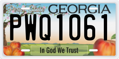 GA license plate PWQ1061