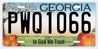 GA license plate PWQ1066