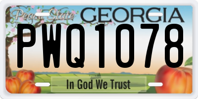 GA license plate PWQ1078