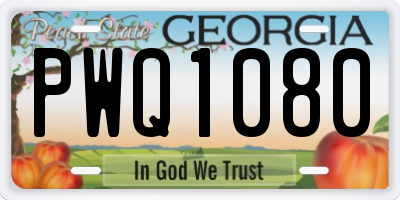 GA license plate PWQ1080