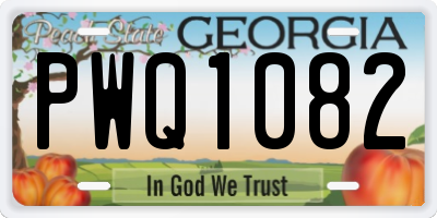 GA license plate PWQ1082