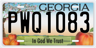 GA license plate PWQ1083
