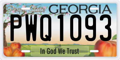 GA license plate PWQ1093