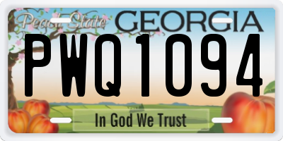 GA license plate PWQ1094