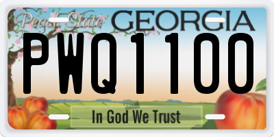 GA license plate PWQ1100
