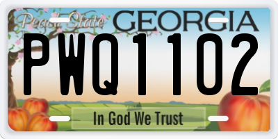 GA license plate PWQ1102