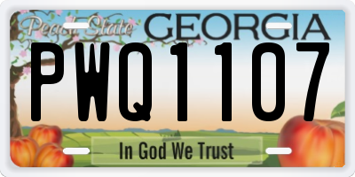 GA license plate PWQ1107