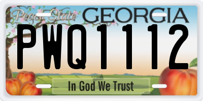 GA license plate PWQ1112