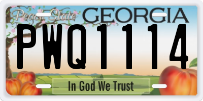 GA license plate PWQ1114