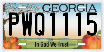 GA license plate PWQ1115